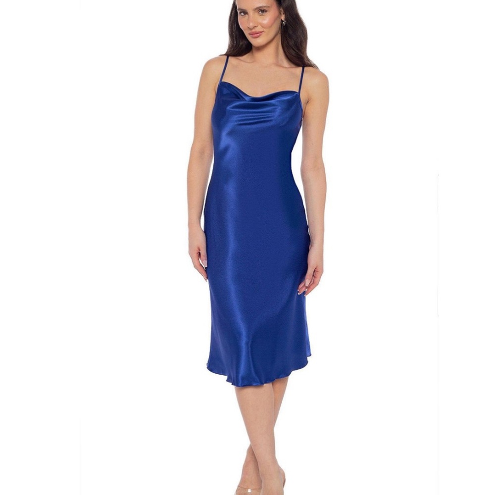 Bebe Blue Chemise Satin Slip Dress